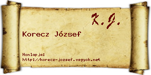 Korecz József névjegykártya